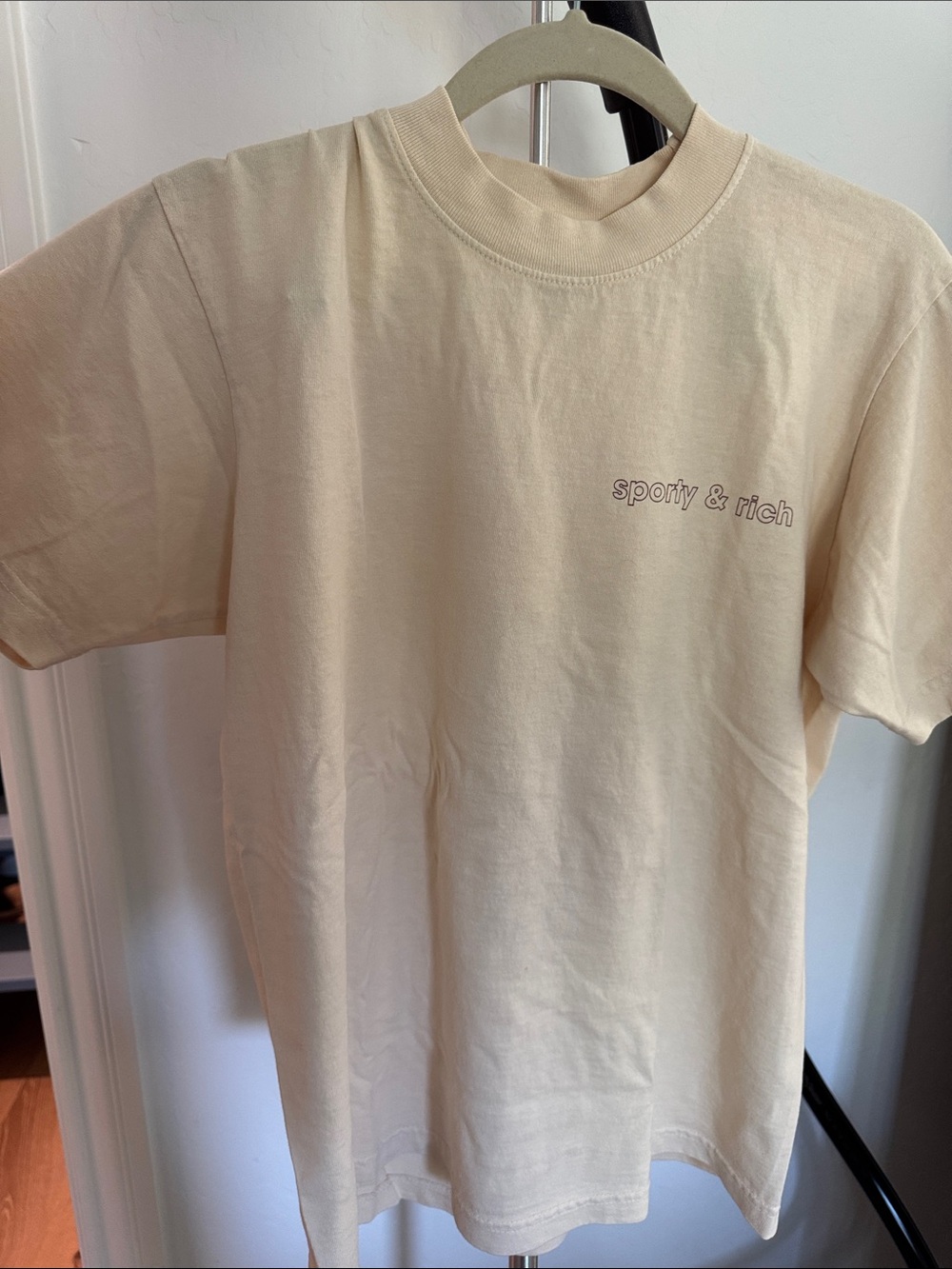 Sporty & Rich Cream Crewneck Short-Sleeve T-Shirt and Short
